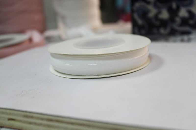 XMF Fold Over Stretchy Silicone Elastic Tape 5/8'' Width for Garment Accessory & Hairbow White 5 Yards per Roll - Image 3